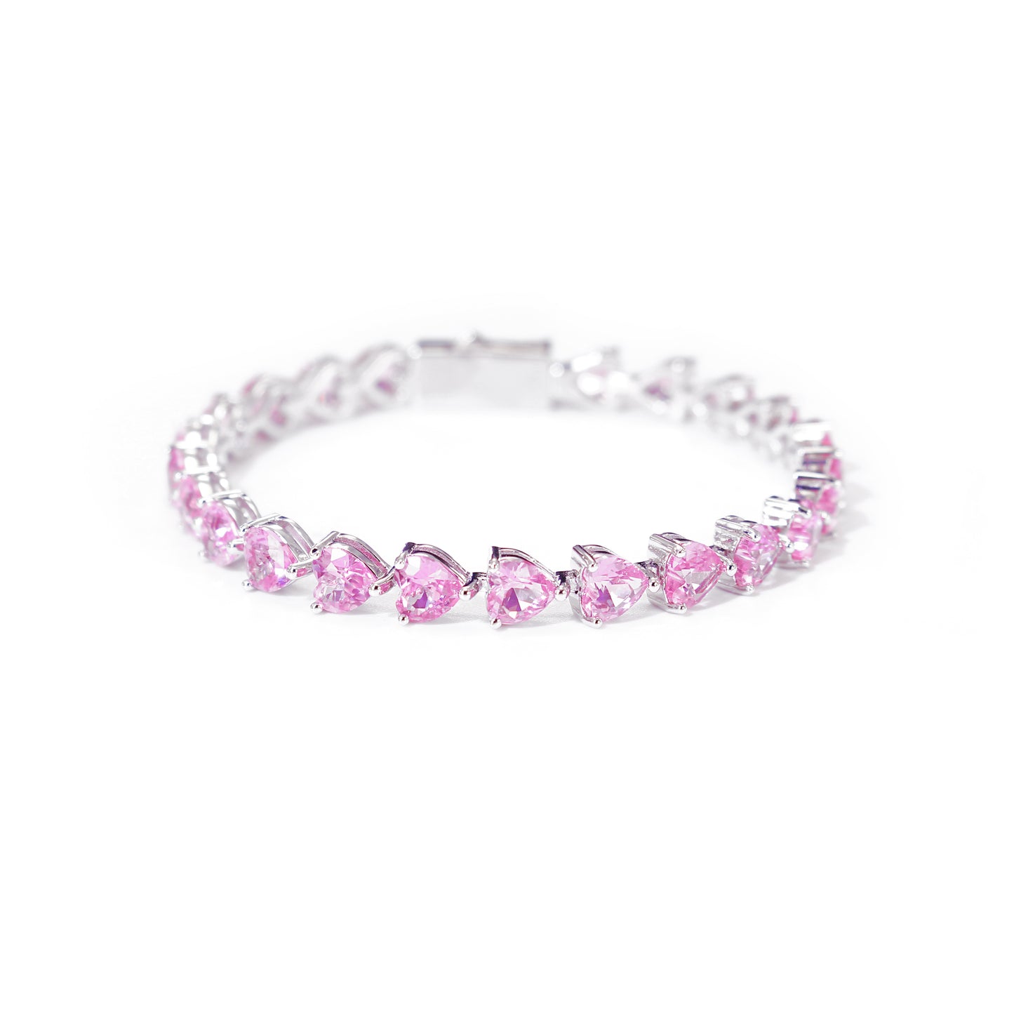 HEART CUT PINK TENNIS BRACELET