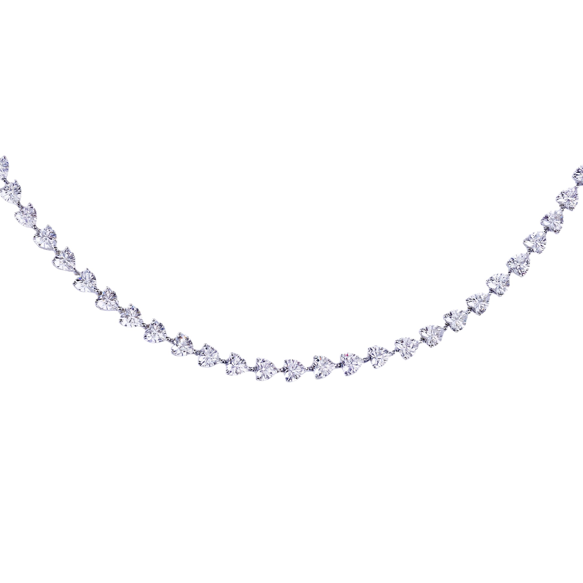 HEART CUT WHITE TENNIS NECKLACE