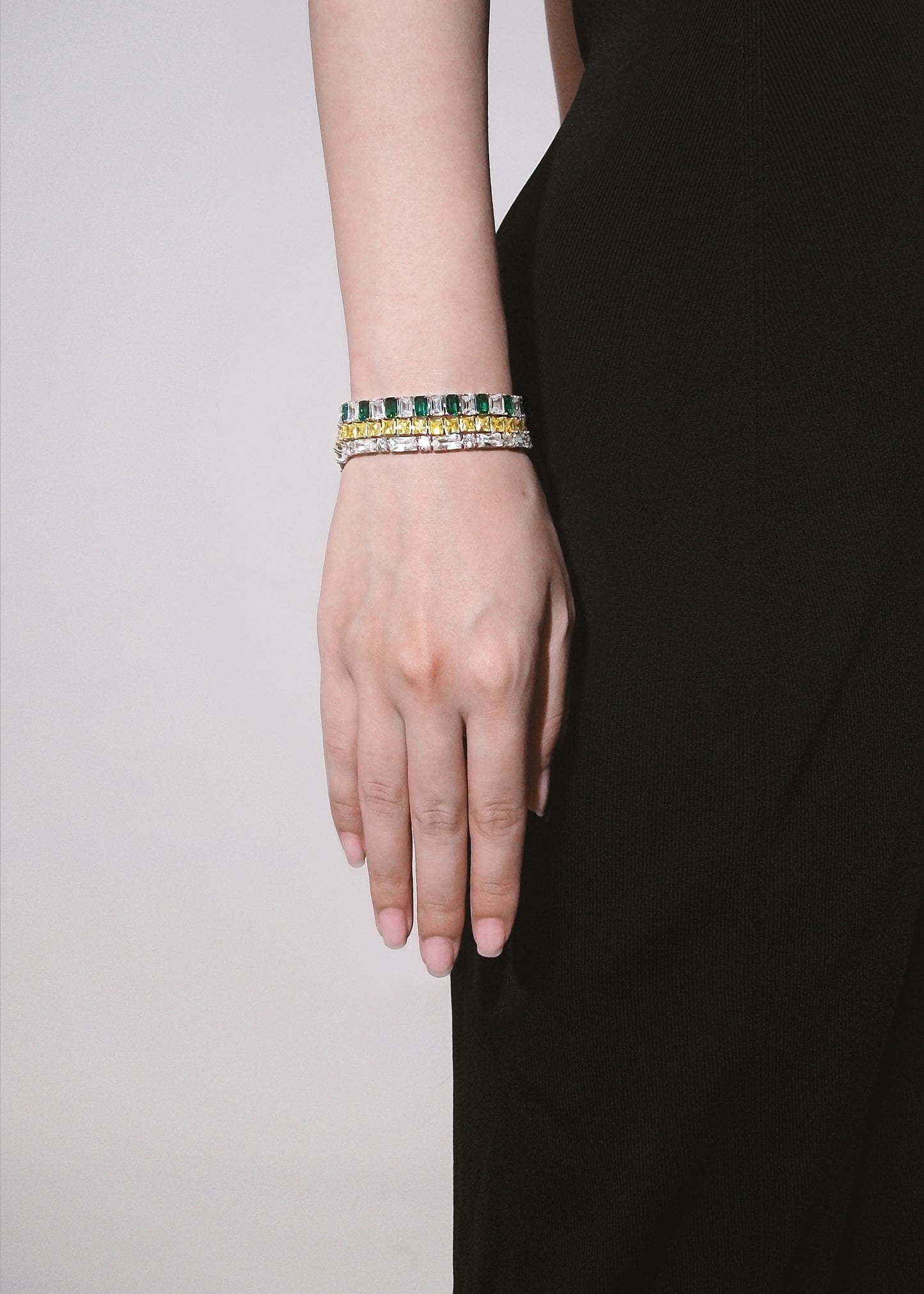 EMERALD CUT GREEN TENNIS BRACELET