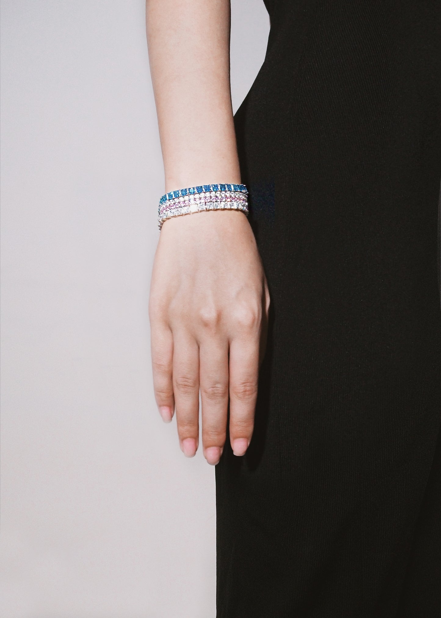 PRINCESS CUT SEA BLUE TENNIS BRACELET