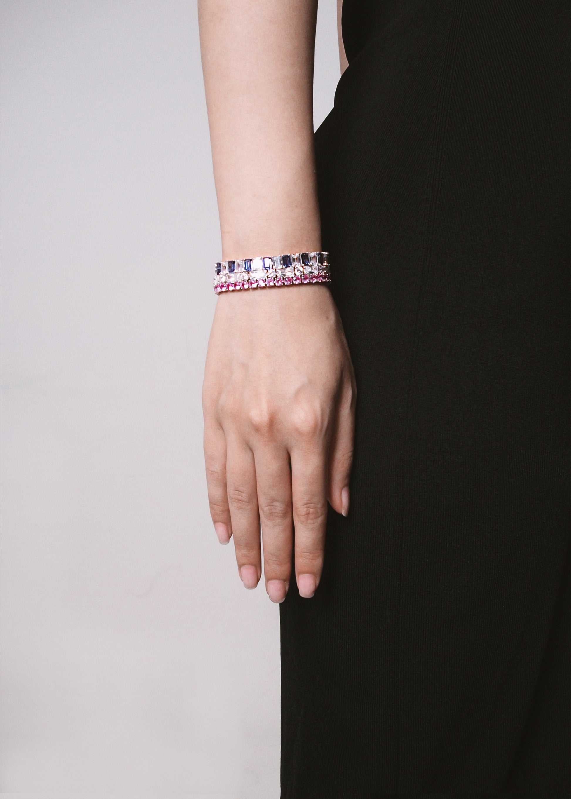 EMERALD CUT TANZANITE BLUE TENNIS BRACELET