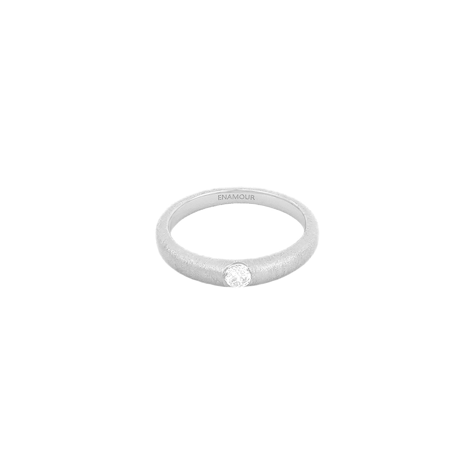 Tension Setting Rigato Solitaire Ring in Silver