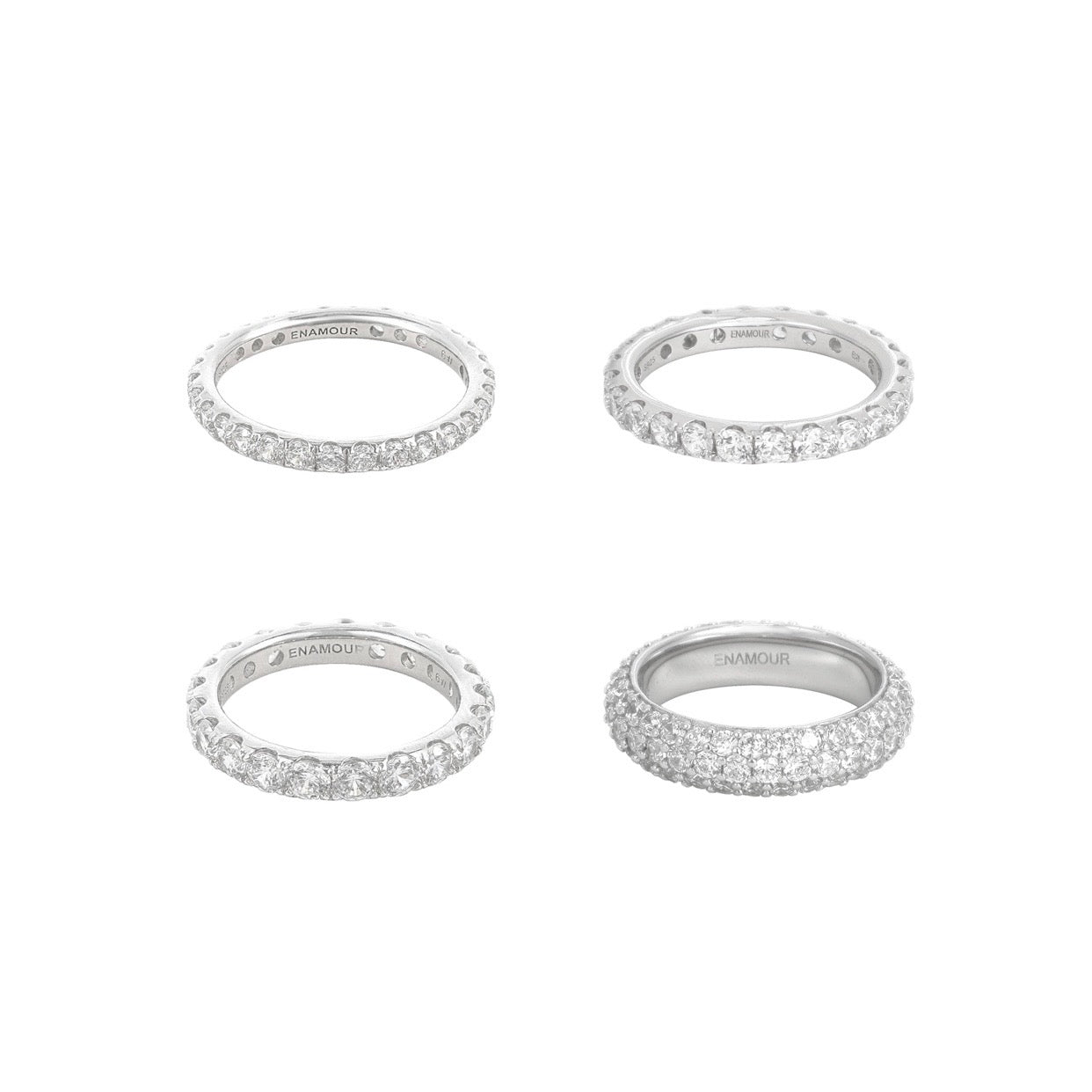 Pave Large Bagel Ring(Silver Pave Eternity Ring)