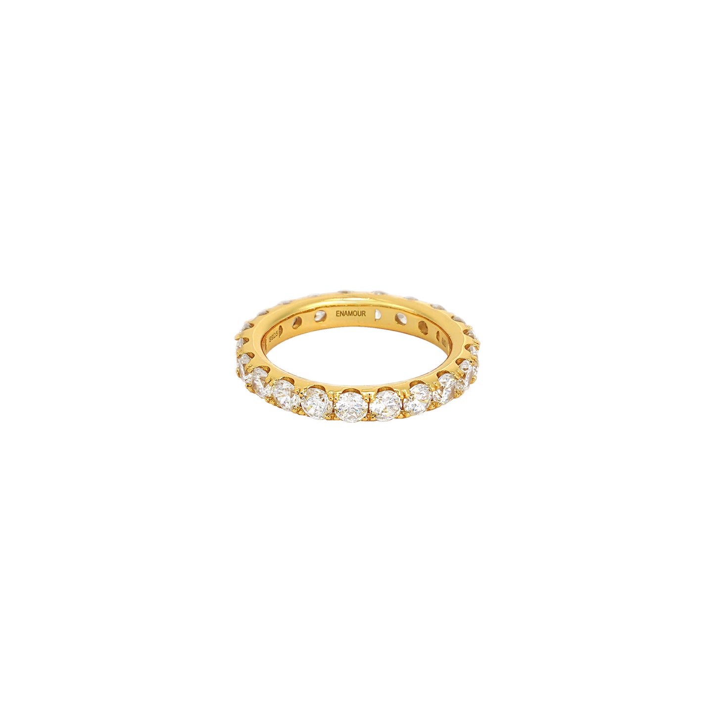 Pave Medium Bagel Ring(Gold Pave Eternity Ring)