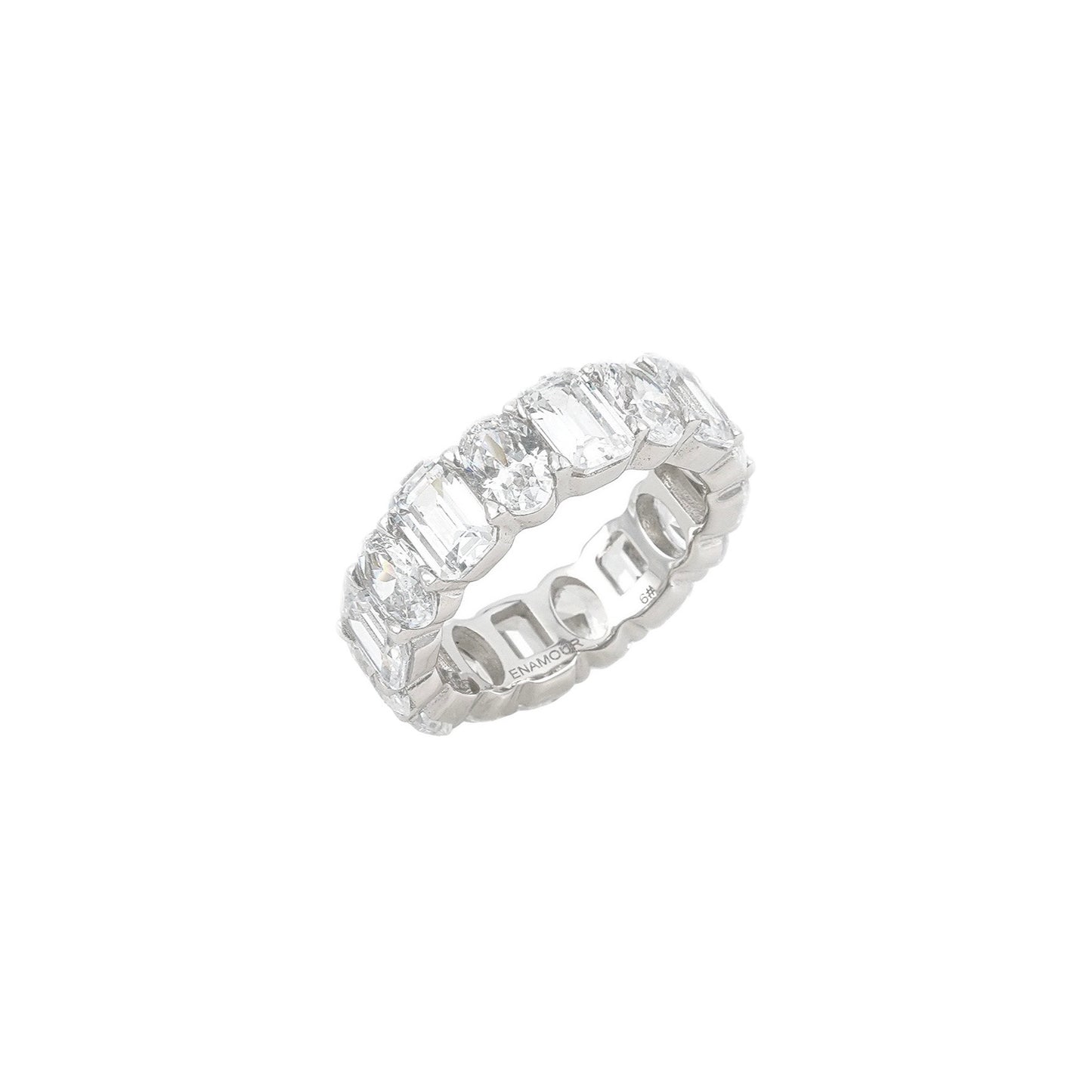 Oval + Emerald Cut Tennis Ring(Prong Full Eternity Ring)