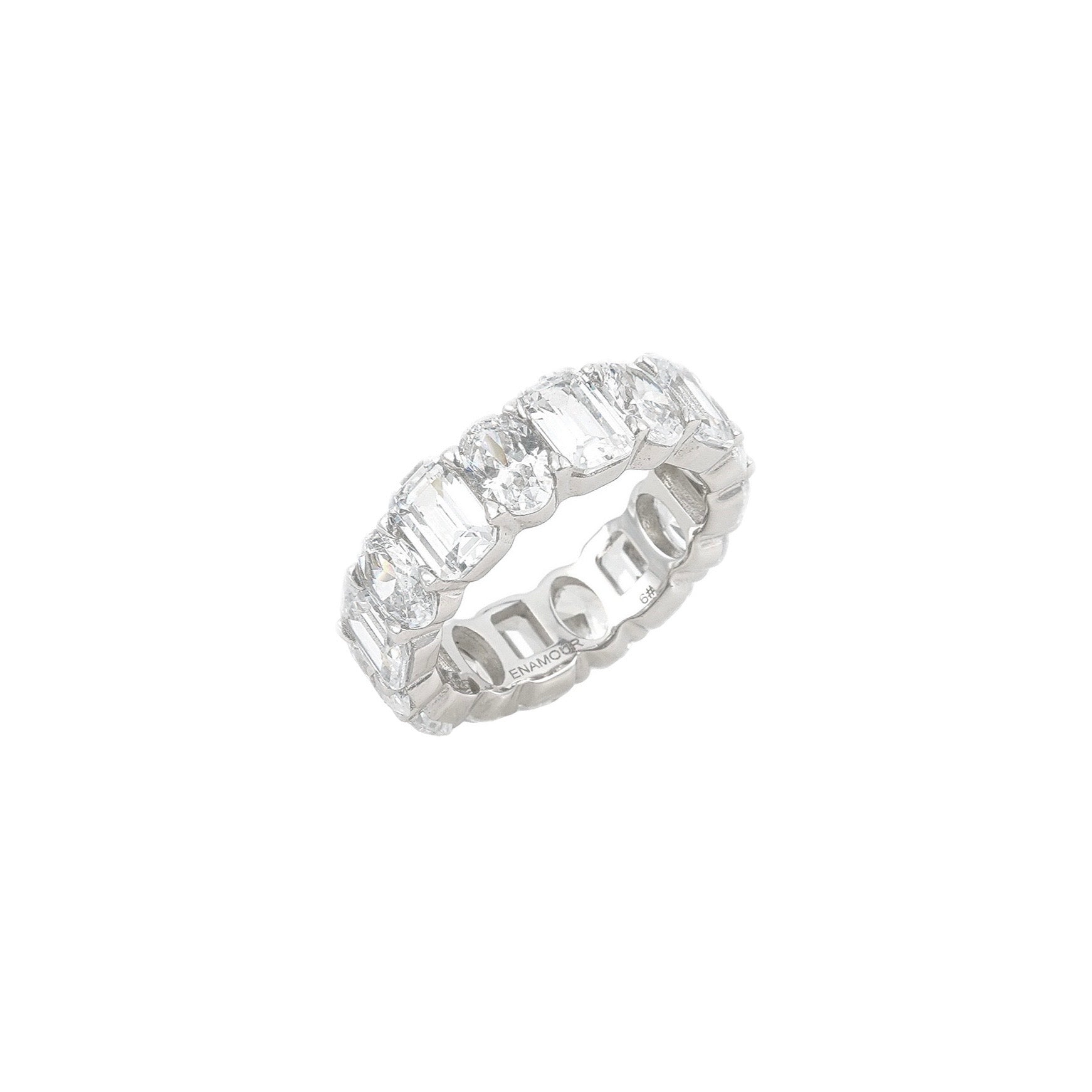 Oval + Emerald Cut Eternity Ring(Prong Full Eternity Ring)