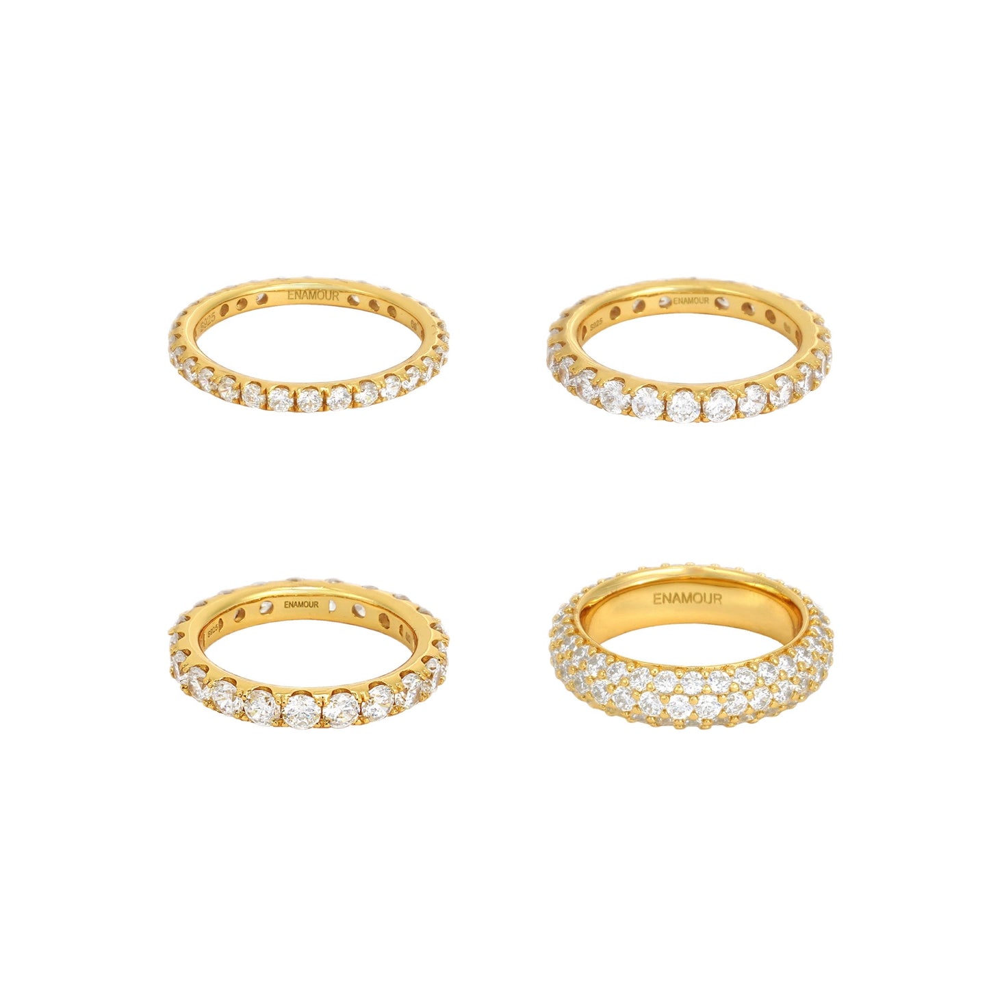 Pave Large Bagel Ring(Gold Pave Eternity Ring)