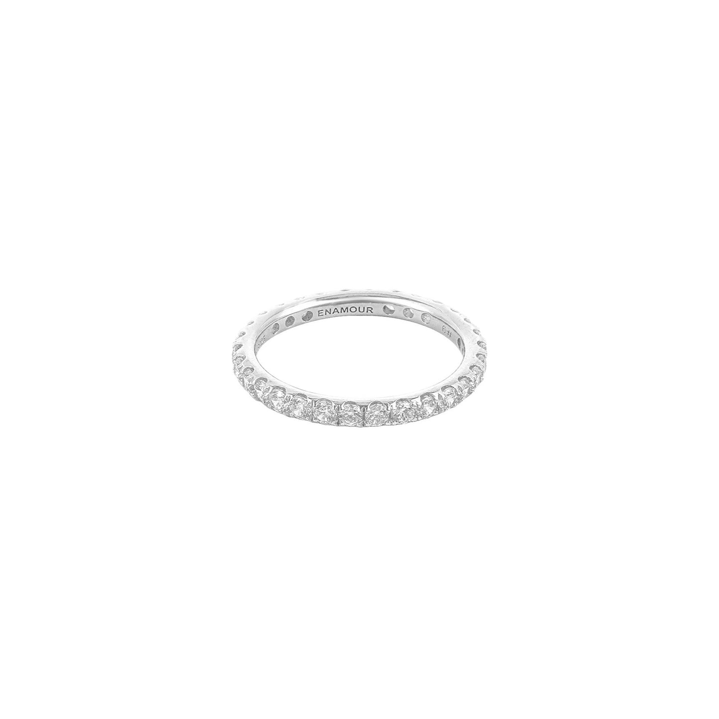 Pave Small Bagel Ring(Silver Pave Eternity Ring)