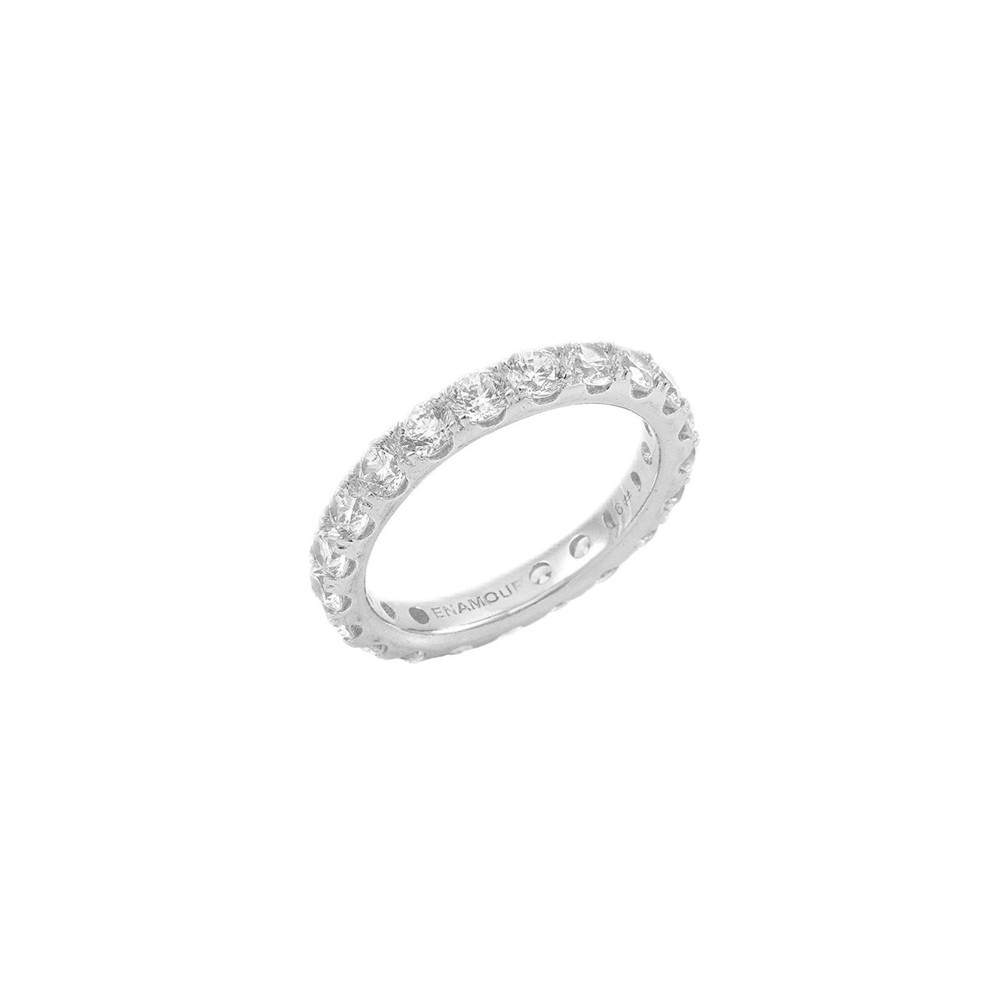 Pave Large Bagel Ring(Silver Pave Eternity Ring)