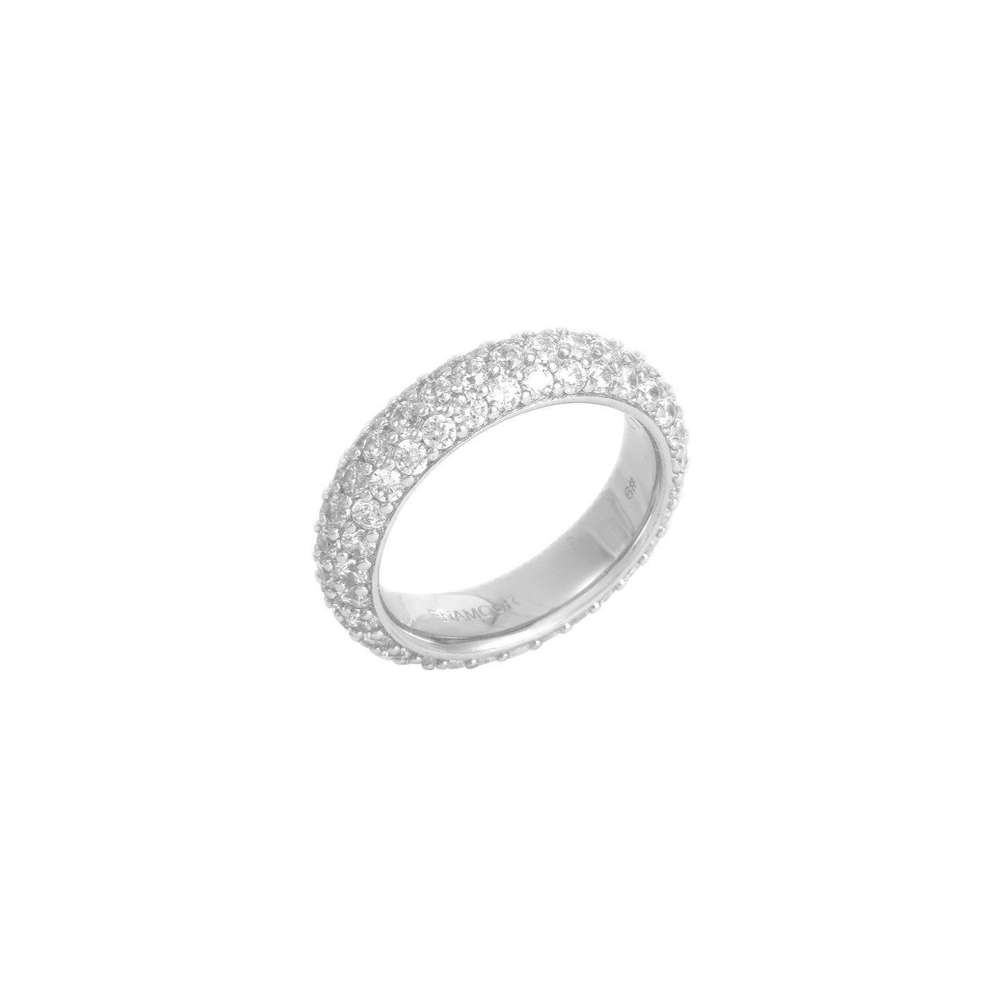 Pave Extra Large Bagel Ring(Silver Pave Eternity Ring)