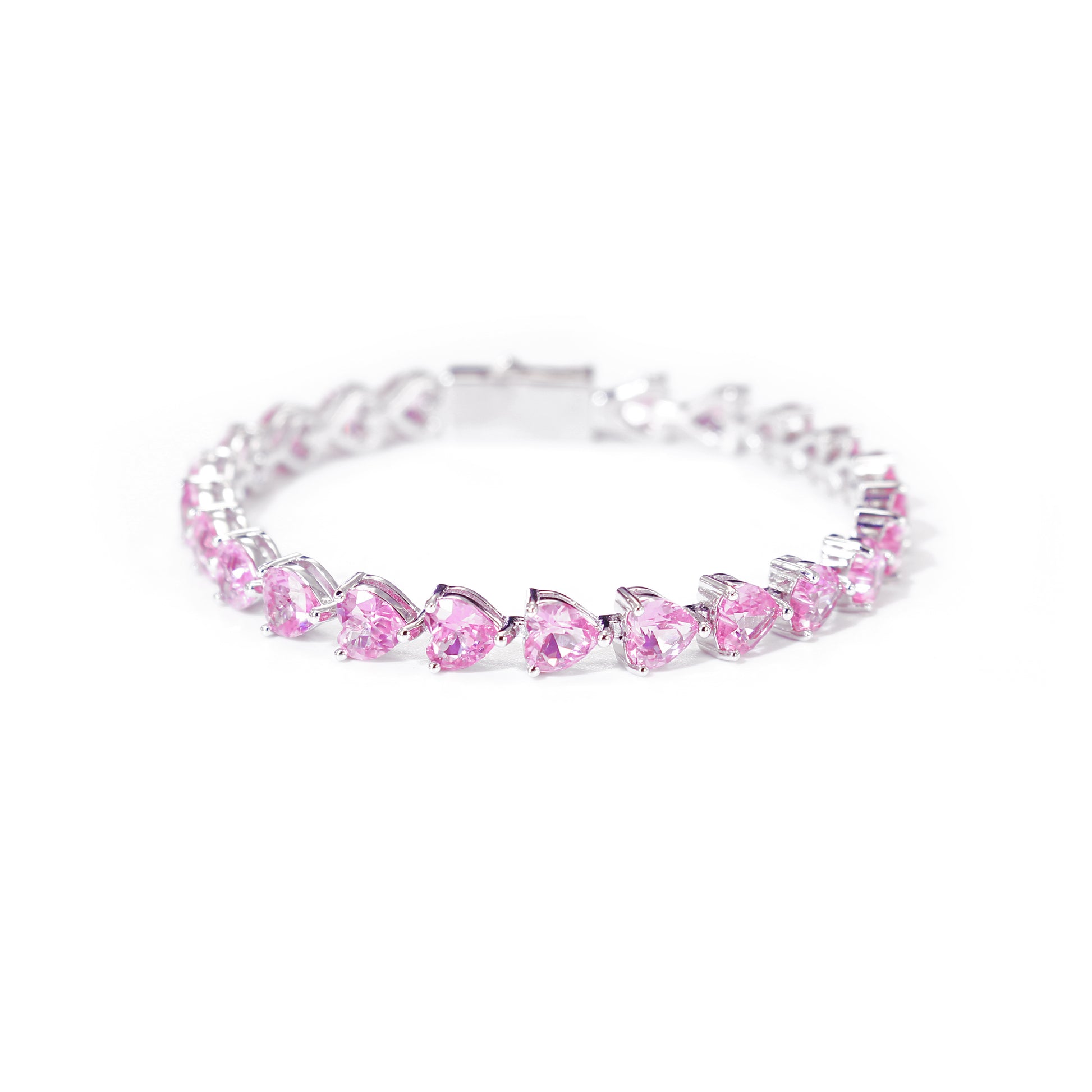 HEART CUT PINK TENNIS BRACELET