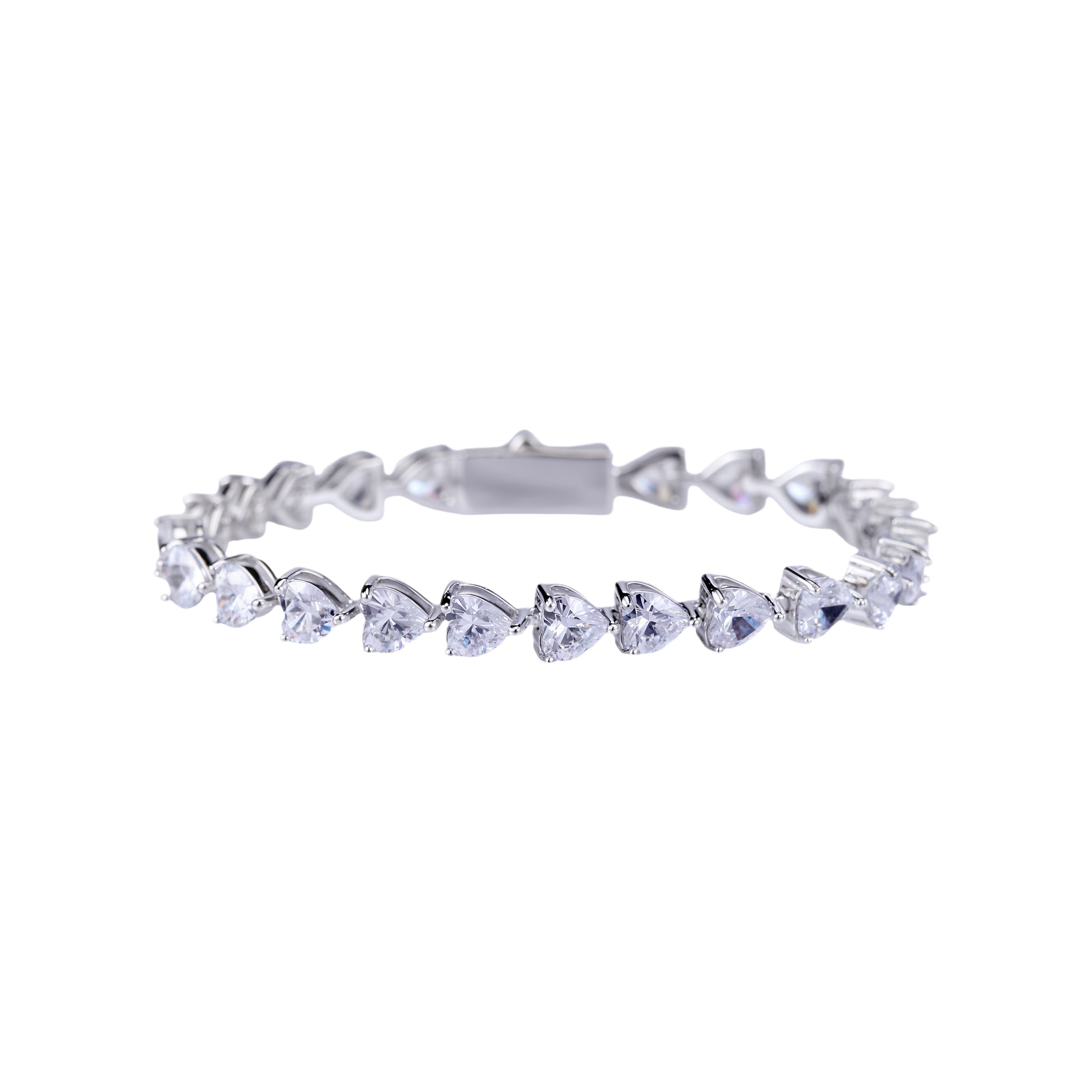 HEART CUT WHITE TENNIS BRACELET