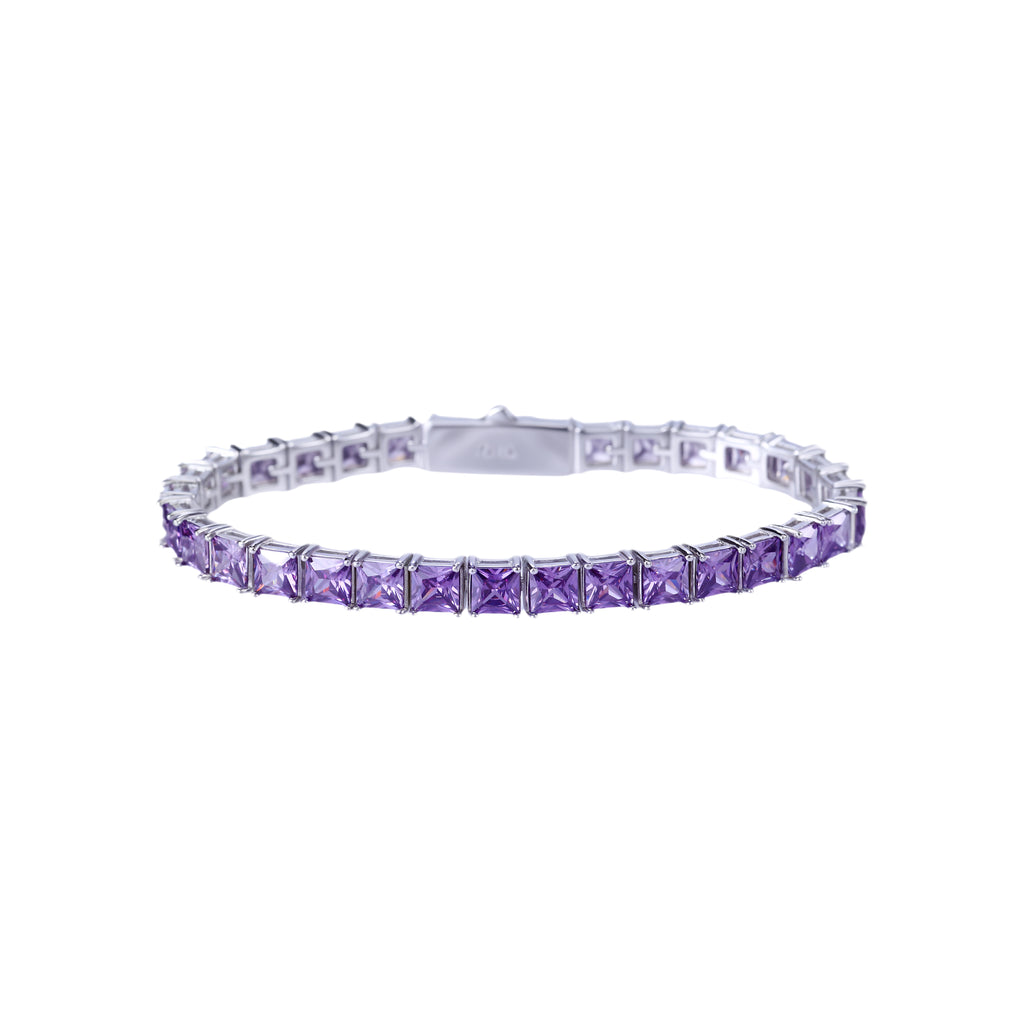 PRINCESS CUT AMETHYST PURPLE TENNIS BRACELET