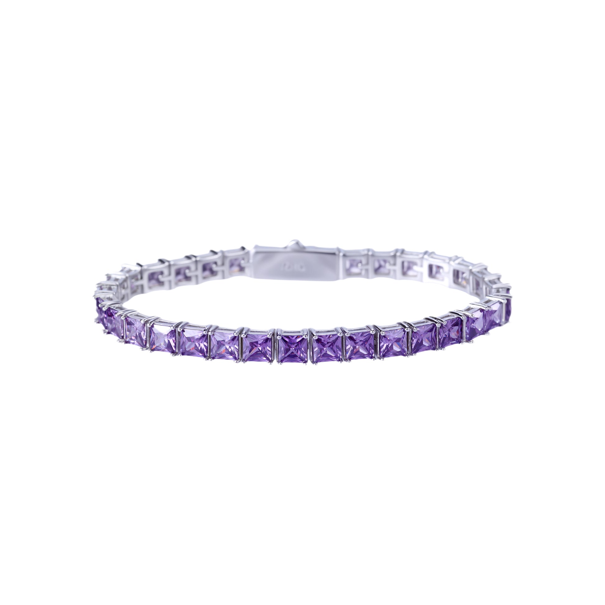 PRINCESS CUT AMETHYST PURPLE TENNIS BRACELET