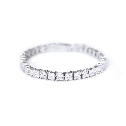 PRINCESS CUT WHITE TENNIS BRACELET