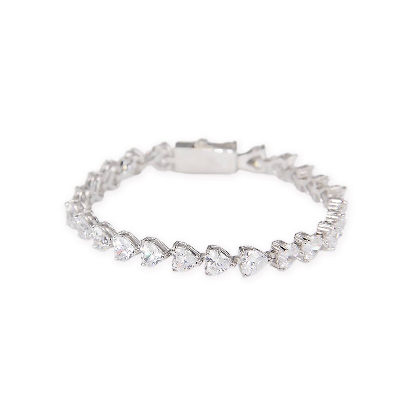 HEART CUT WHITE TENNIS BRACELET