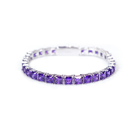 PRINCESS CUT INDIGO PURPLE TENNIS BRACELET