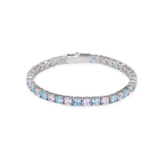 CLASSIC WHITE & BABY BLUE TENNIS BRACELET