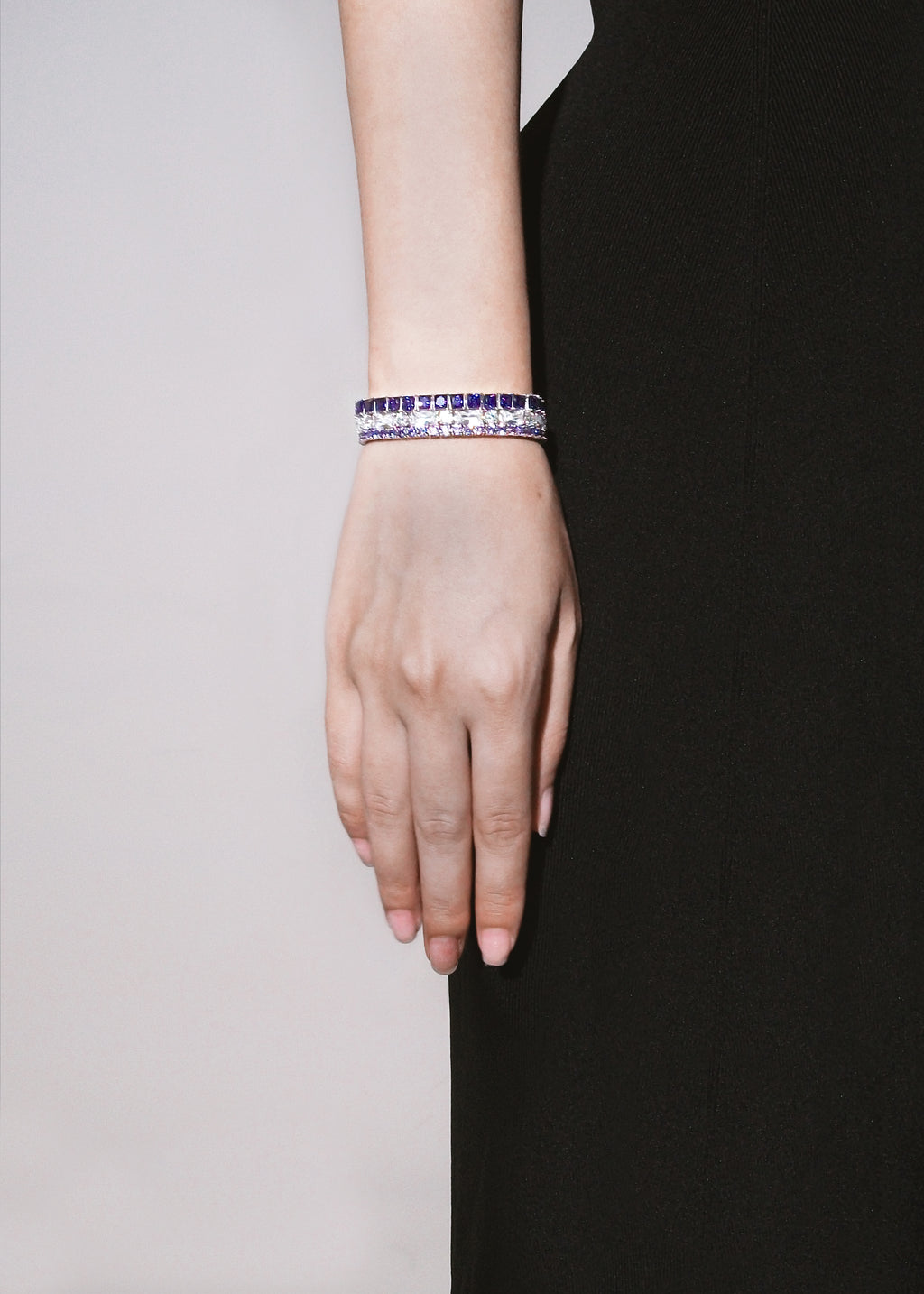 PRINCESS CUT WHITE & INDIGO PURPLE TENNIS BRACELET