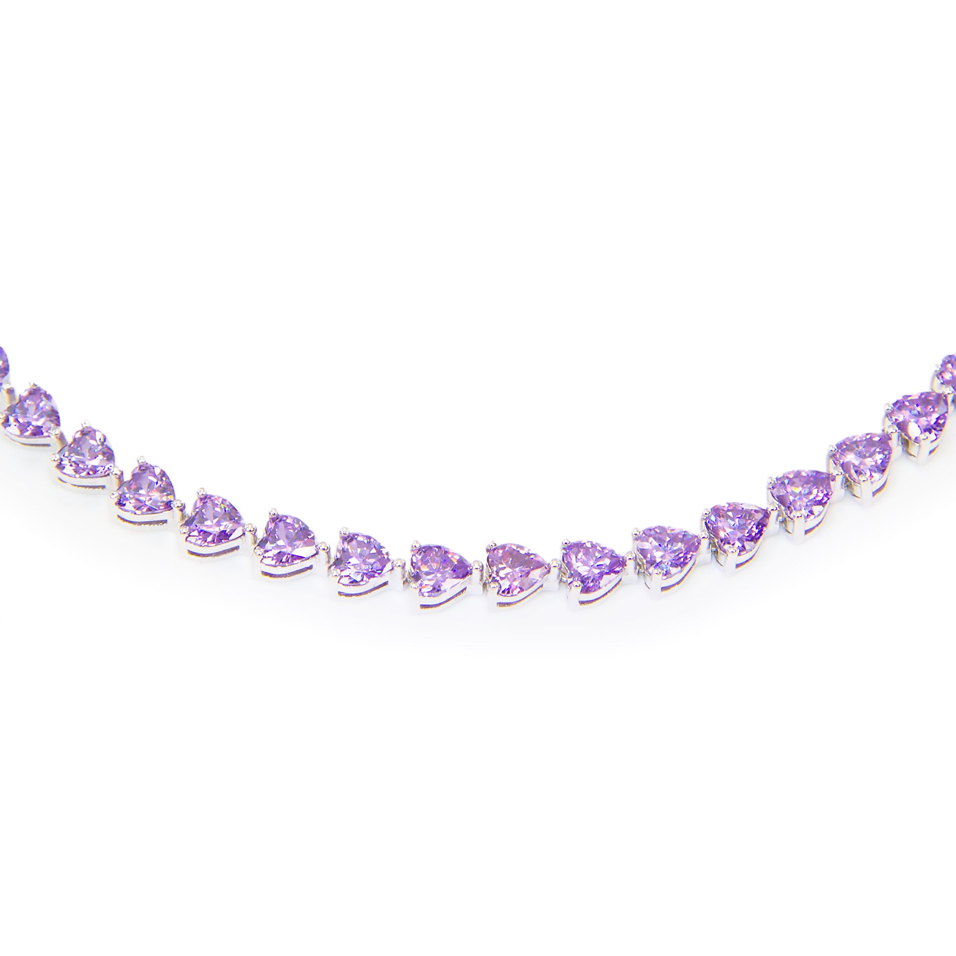 HEART CUT PURPLE TENNIS NECKLACE
