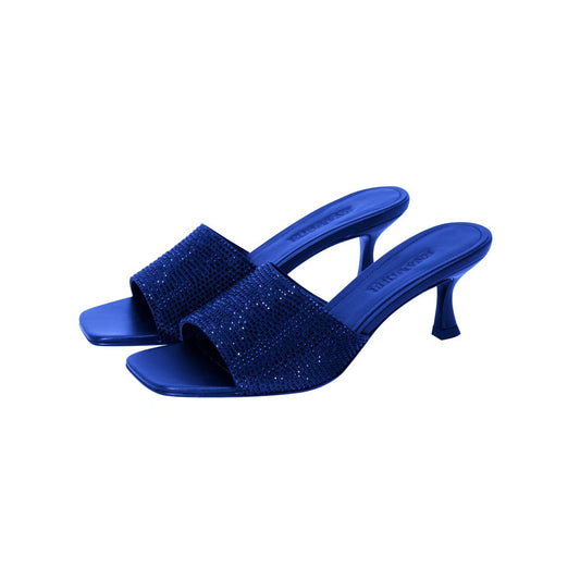 CRYSTAL EMBELLISHED ROYAL BLUE KITTEN HEELS