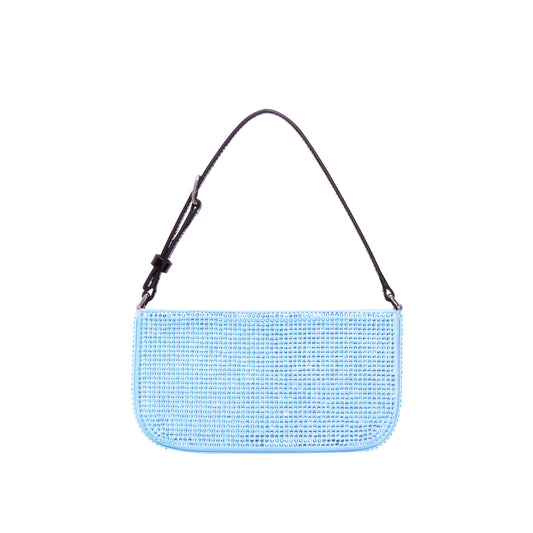 BABYBLUE CRYSTAL EMBELLISHED SHOULDER BAG